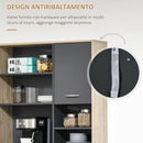 Mobile da Cucina Credenza 4 Ripiani in Legno Rovere e Nero 90x39x169 cm 