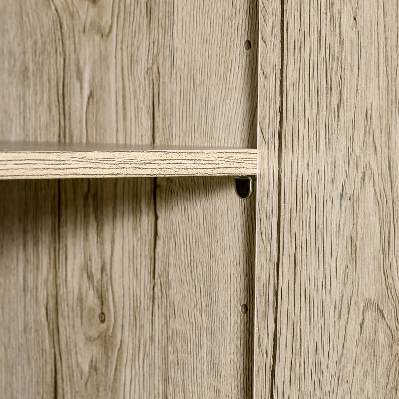 Mobile da Cucina Credenza 4 Ripiani in Legno Rovere e Nero 90x39x169 cm 