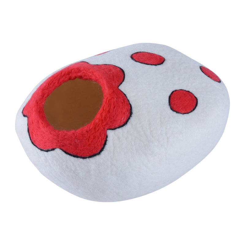 Cuccia per Gatti in Lana Bianco e Rosso Ø35x20 cm 