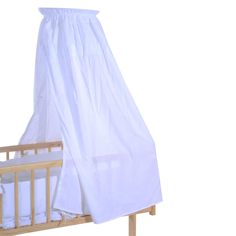 Culla Lettino a Dondolo per Neonati in Legno Naturale con Zanzariera e Biancheria da Letto 