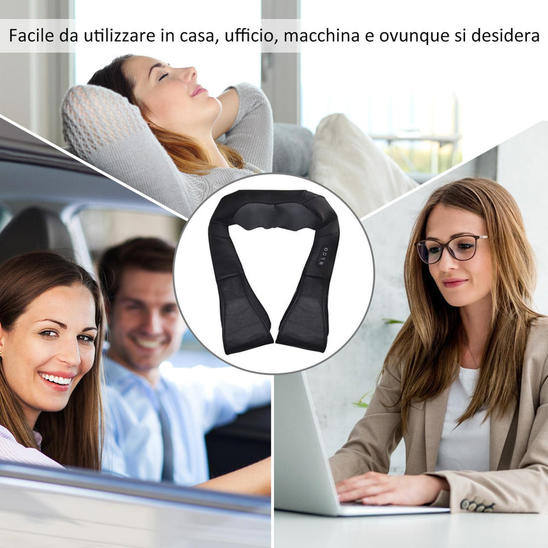 Massaggiatore Elettrico Collo Cervicale Shiatsu 3 Livelli 