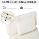 Cuscino per Sdraio Lettino Prendisole da Giardino Bianco Crema 198x53x5 cm 