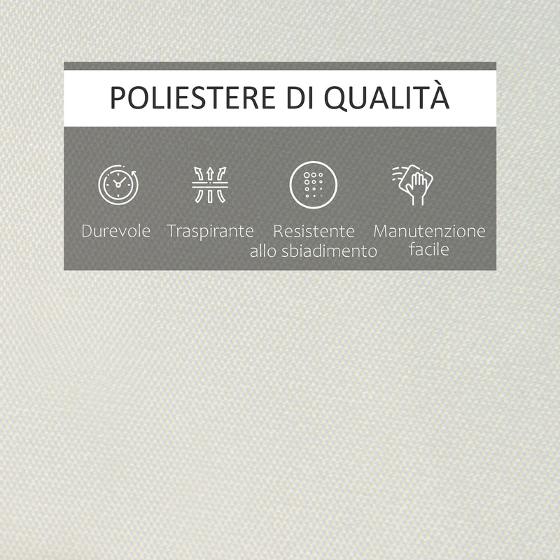 Cuscino per Sdraio Lettino Prendisole da Giardino Bianco Crema 198x53x5 cm 