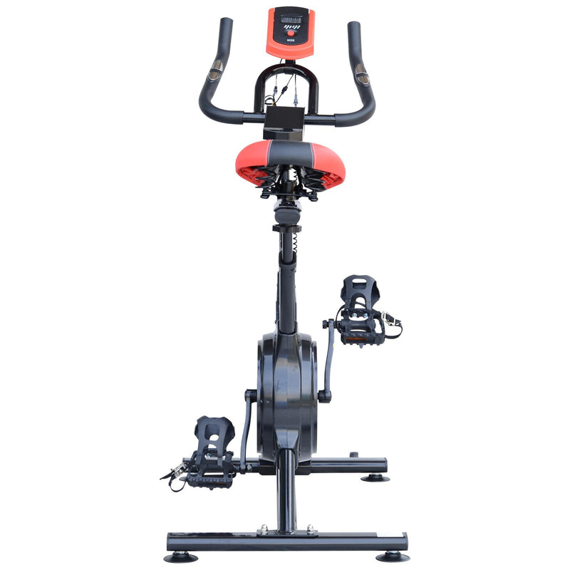 Cyclette per Allenamento Aerobico con Display LCD Nero e Rosso 