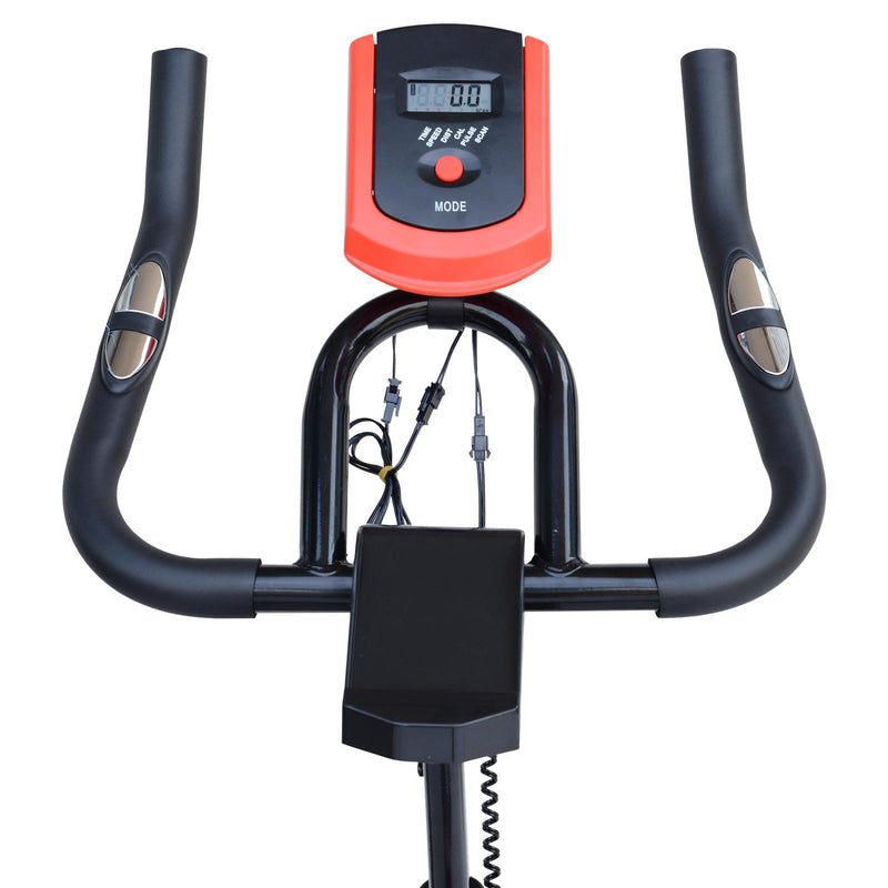 Cyclette per Allenamento Aerobico con Display LCD Nero e Rosso 