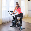 Cyclette Professionale con Seduta regolabile Nero e Blu 