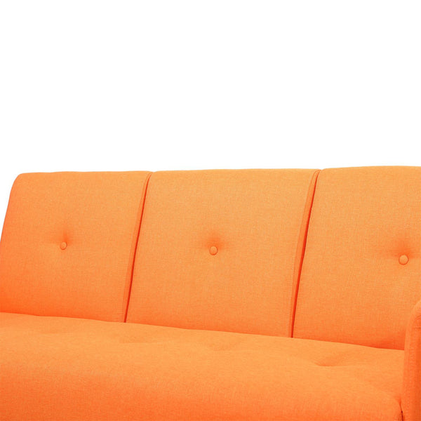 3-Sitzer-Schlafsofa mit Couchtisch aus orangefarbenem Leinen, 190 x 85 x 79 cm prezzo