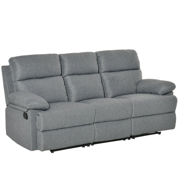 3-Sitzer-Sofa mit Rückenlehne und seitlich verstellbarer Fußstütze Anthrazitgrau 185 x 95 x 97 cm sconto