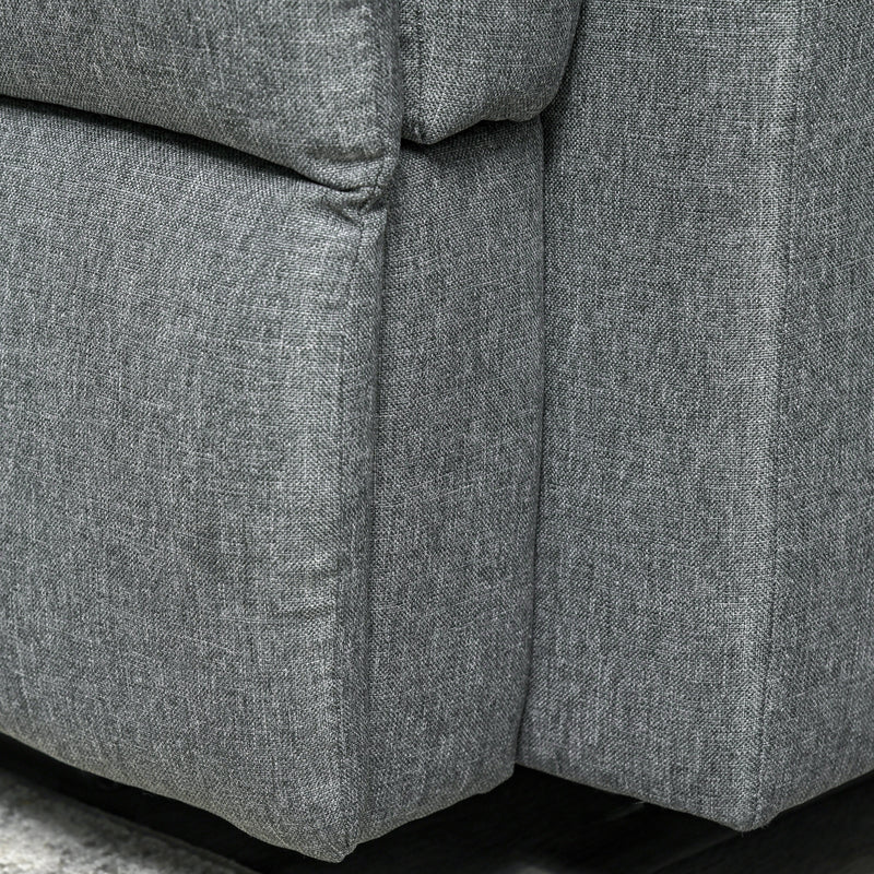 Divano 3 Posti con Schienale e Poggiapiedi Laterali Reclinabili Grigio Antracite 185x95x97 cm 