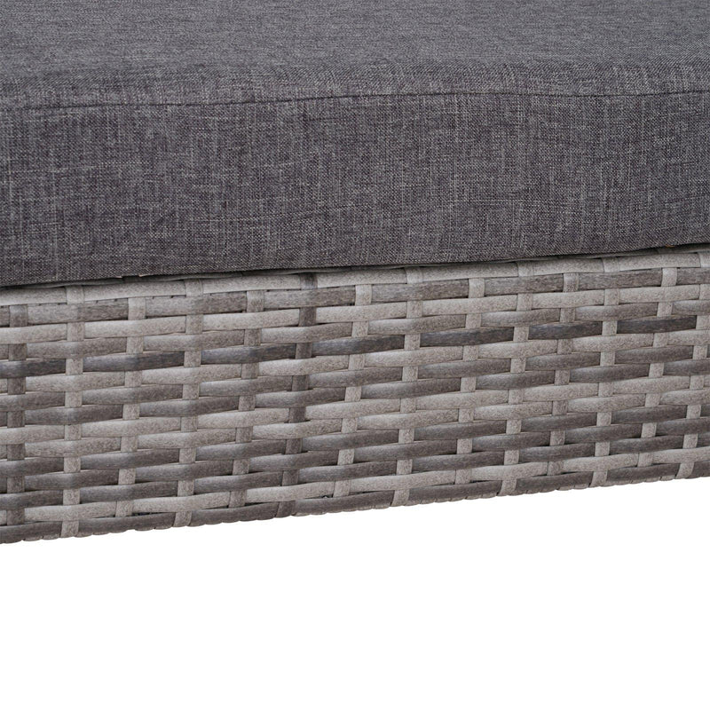 Divano panchina da giardino a 2 posti in Rattan Sintetico e alluminio Grigio 118x75x79 cm 
