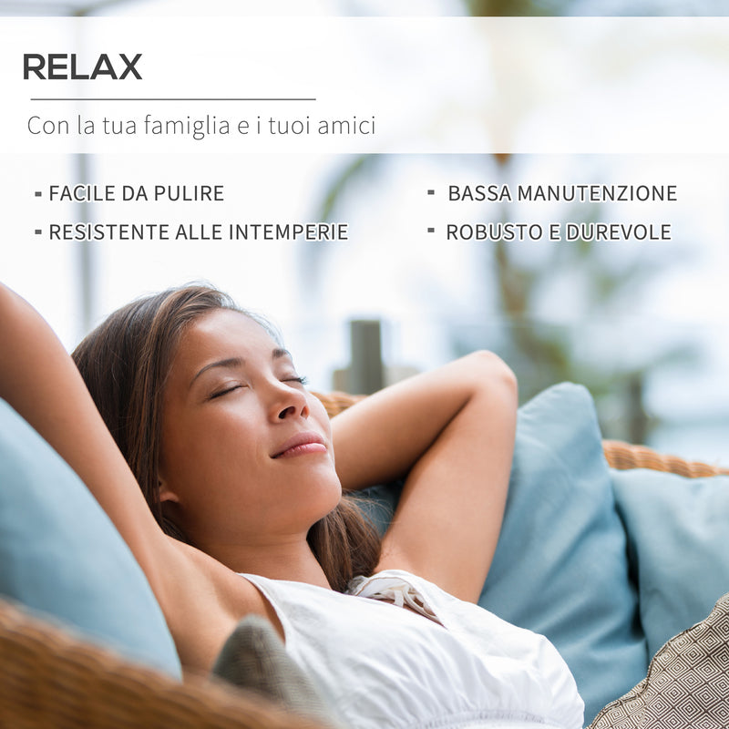 Divano 2 Posti da Giardino in Rattan Sintetico Marrone 