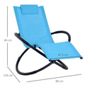 Sedia a Dondolo Moderna da Giardino in Textilene Blu 154x80x84 cm 