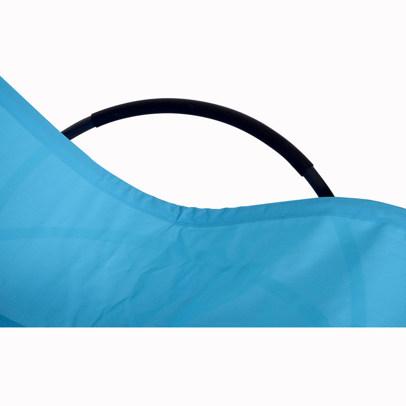 Sedia a Dondolo Moderna da Giardino in Textilene Blu 154x80x84 cm 