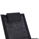 Sedia a Dondolo Moderna da Giardino in Textilene Nero 154x80x84 cm 