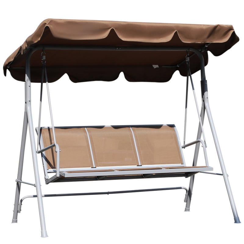 Dondolo da Giardino 2 Posti in Metallo Marrone 