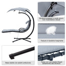 Sedia Dondolo Pensile Relax Chaise Longue di Lusso con Tettuccio Grigio 