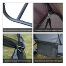 Dondolo da Giardino 3 Posti in Ferro con Zanzariera e Cuscino Grigio 