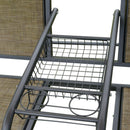 Dondolo da Giardino 2 Posti in Acciaio con Tettuccio Parasole Marrone e Nero 