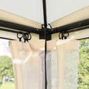 Dondolo a 3 Posti Gazebo Divano Letto con Zanzariera Beige 