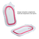 Vaschetta Bagnetto Neonati Pieghevole Bianco e Rosa 89x53.5x38 cm 