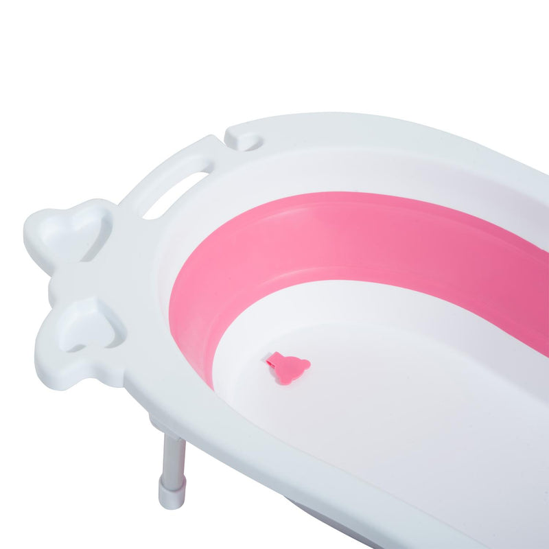 Vaschetta Bagnetto Neonati Pieghevole Bianco e Rosa 89x53.5x38 cm 