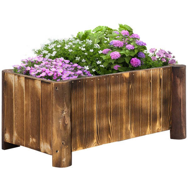Rechteckiges Pflanzgefäß für Pflanzen aus Tannenholz 70x35x30 cm sconto