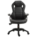 Sedia da Gaming Ergonomica in Similpelle Regolabile Nera 