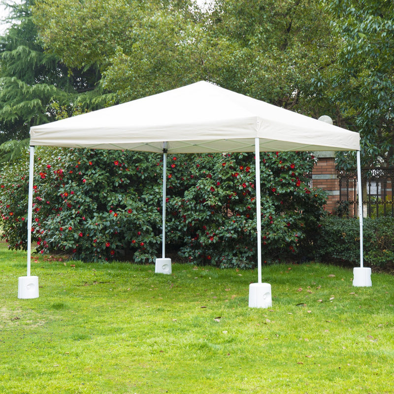 Set 4 Pezzi Base per Gazebo Riempibili 9 Kg x 4 Bianco 