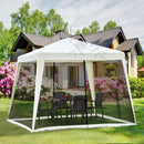 Gazebo da Giardino 3x3x2.35 m in Acciaio con Zanzariere Beige 