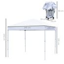 Gazebo da Giardino 2.5x2.5m in Acciaio Pieghevole Tessuto Oxford Bianco 