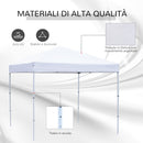 Gazebo da Giardino 2.5x2.5m in Acciaio Pieghevole Tessuto Oxford Bianco 