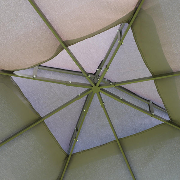 online Gazebo da Giardino 3x3x2.64m in Acciaio Nero