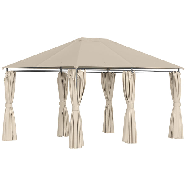 acquista Gazebo da Giardino 4x3m in Acciaio Tende Laterali Kaki