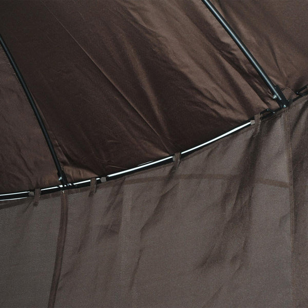 Gazebo da Giardino Ø3.65m in Metallo Doppio Tetto Caffè online