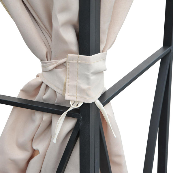 acquista Gazebo da Giardino 3x3m in Ferro Doppio Tetto Deluxe Beige