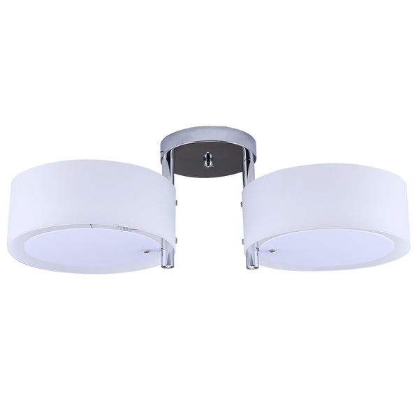 acquista Moderne Deckenleuchte aus Weiß-Silber-Acryl 60x19 cm