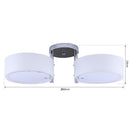 Plafoniera Moderna in Acrilico Bianco Argento 60x19 cm 