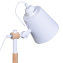 Lampada da Tavolo con Angolo Regolabile in Metallo e Legno Bianco 30x18x62 cm 