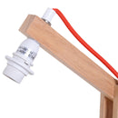 Lampada da Tavolo con Braccio Regolabile in Rovere e Paralume Rosso 