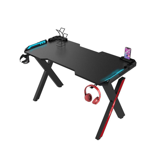 prezzo Scrivania Gaming 140x75x60 cm Margit nero e rosso