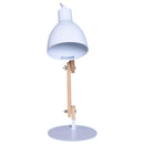 Lampada da Tavolo Scrivania Pieghevole in Legno e Metallo Bianco 