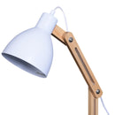 Lampada da Tavolo Scrivania Pieghevole in Legno e Metallo Bianco 