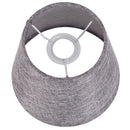 Lampada da Tavolo Paralume in Lino e Legno di Paulonia Grigio 