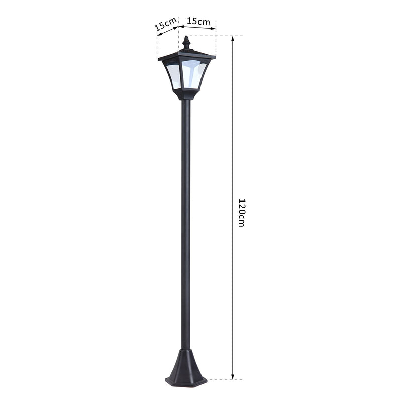 Lampione da Giardino Led a Energia Solare Nero 120 cm 