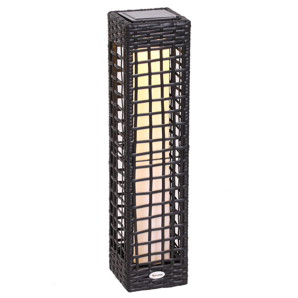 LED-Gartenlampe mit Abdeckung aus synthetischem Rattan Kaffee 17x17x68 cm acquista