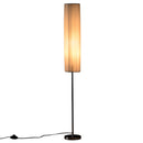 Lampada da Terra in Tessuto e Acciaio Inox 120 cm Bianco 