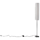Lampada da Terra in Tessuto e Acciaio Inox 120 cm Bianco 