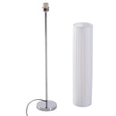 Lampada da Terra in Tessuto e Acciaio Inox 120 cm Bianco 