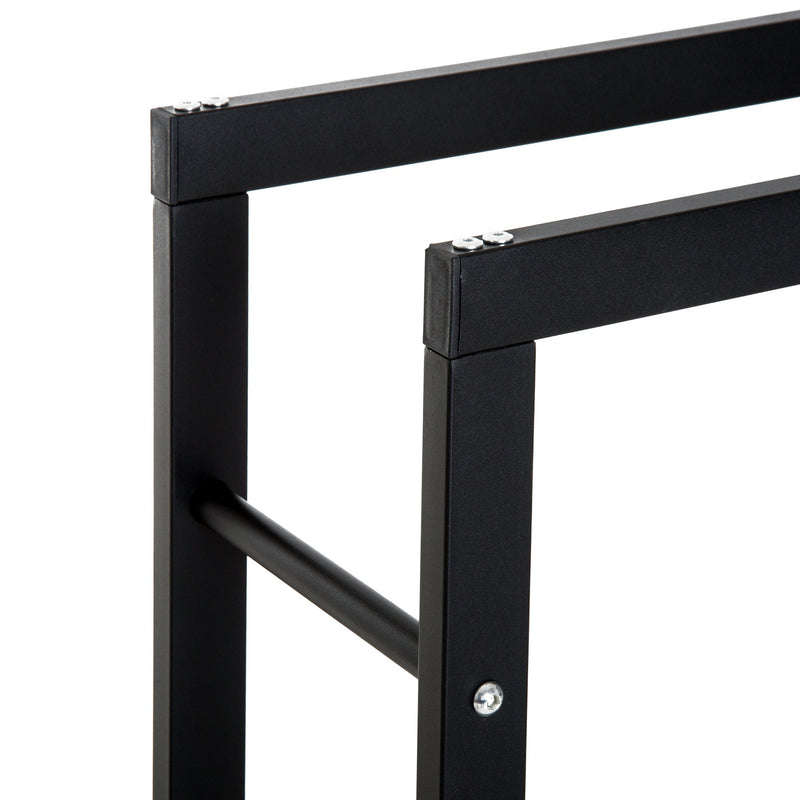 Portalegna Legnaia in Ferro 40x25x100 cm da Interno Max 100Kg  Nero