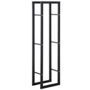 Portalegna Legnaia Verticale in Ferro 40x25x150 cm da Interno Max 100Kg  Nero